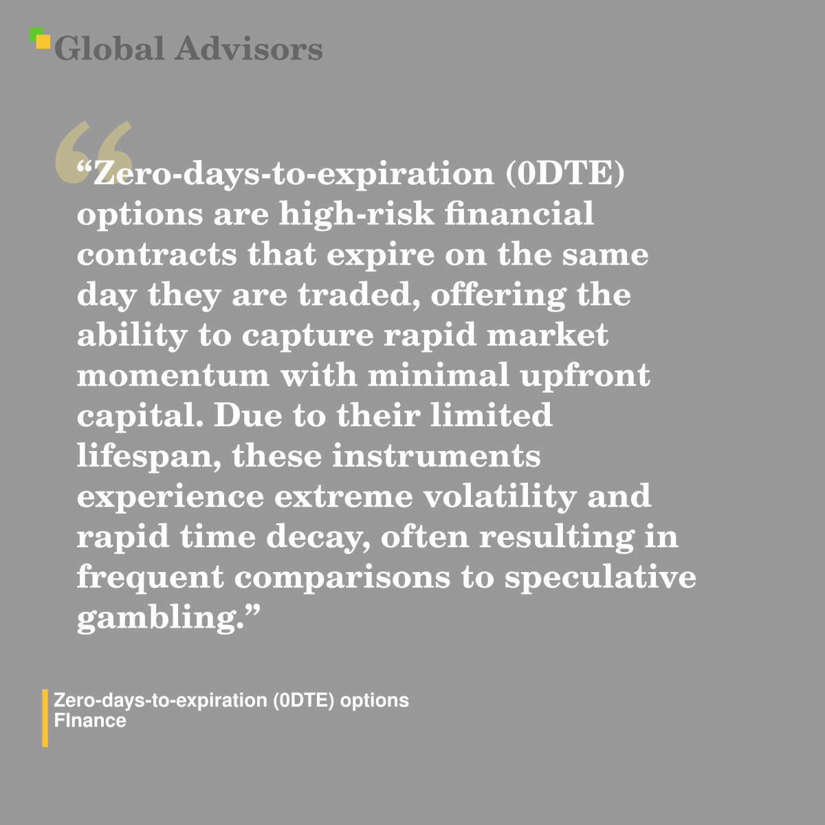 "Zero-days-to-expiration (0DTE) options are high-risk financial contracts that expire on the same day they are traded, offering the ability to capture rapid market momentum with minimal upfront capital. Due to their limited lifespan, these instruments experience extreme volatility and rapid time decay, often resulting in frequent comparisons to speculative gambling." - Term: Zero-days-to-expiration (0DTE) options - FInance